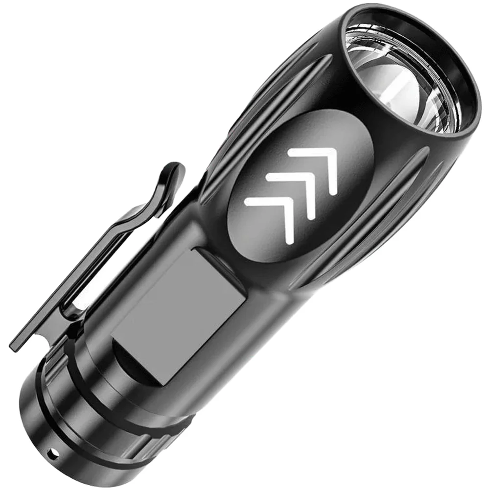 

Portable USB rechargeable COB side light flashlight 6W LED 3 lighting modes built in lithium battery for camping and night rides