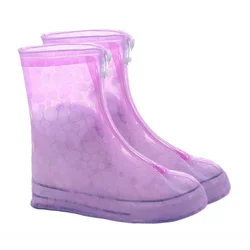 1 Pair Children Shoe Cover Waterproof Silicone Sport Rain Boot Cover with Layer Non-slip Wear-resistant Thick Shoes Cover