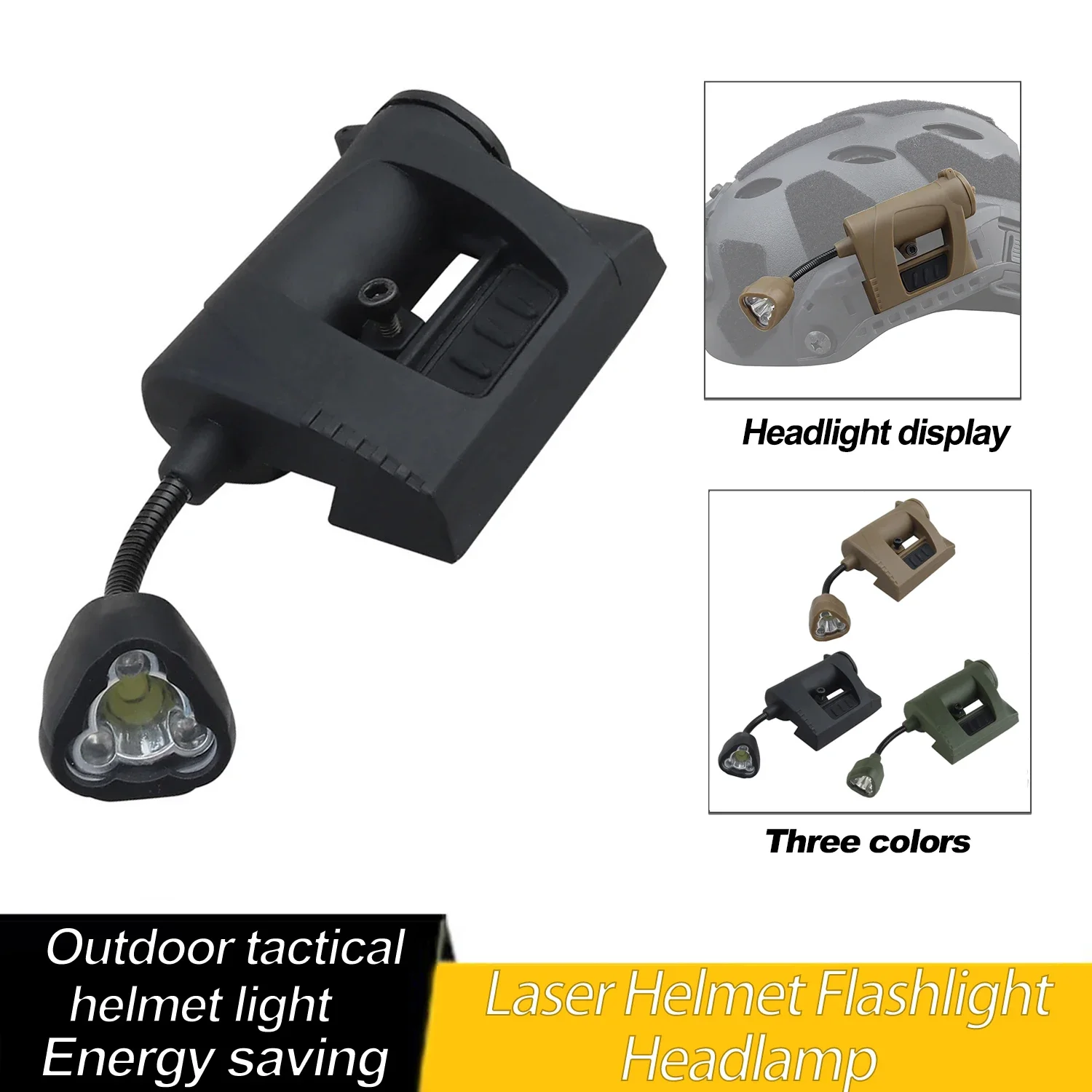 Outdoor Tactical Helmet Light Energy-saving Laser Helmet Flashlight Headlamp Ideal for Hunting, Camping and Outdoor Activities
