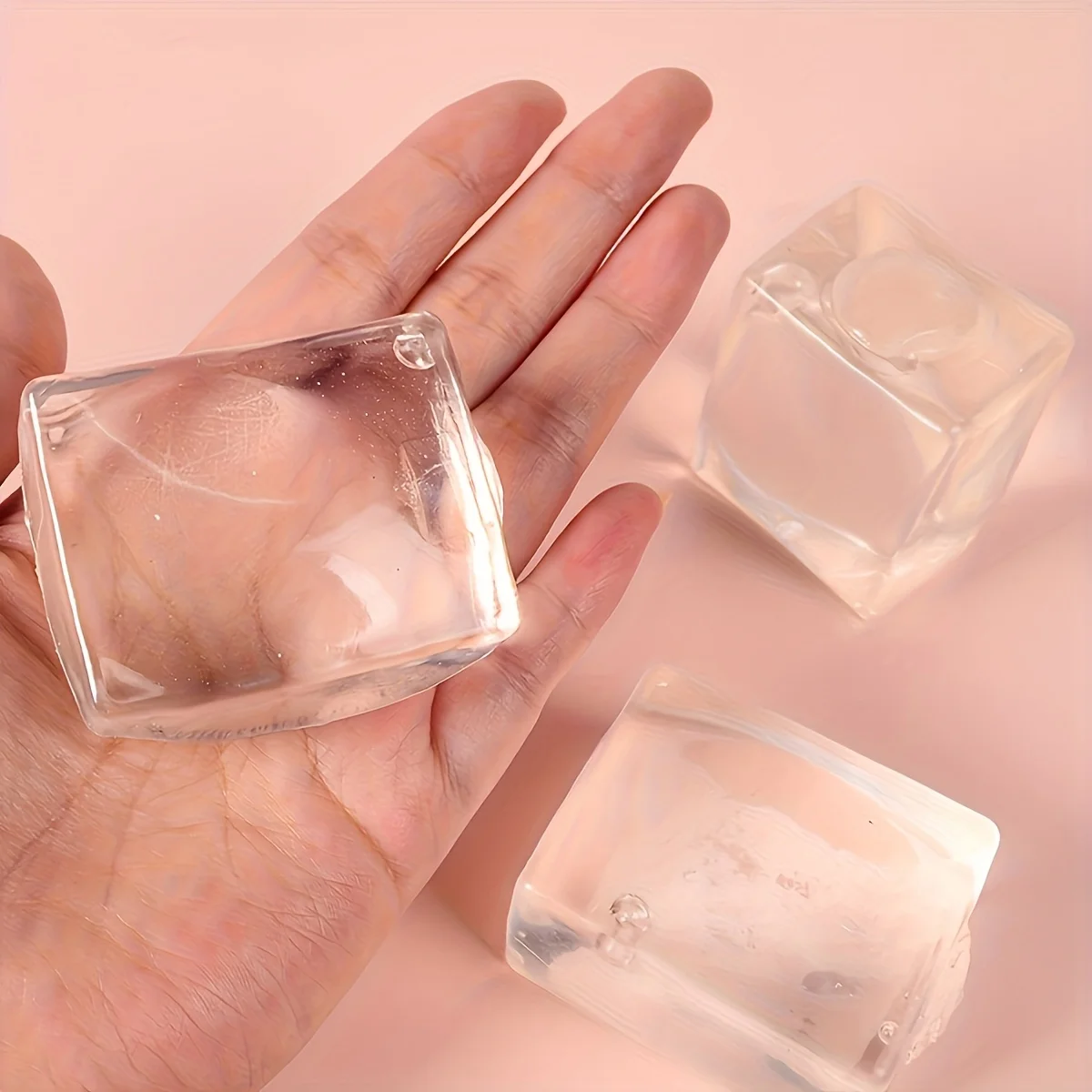 Slow Rebound Transparent Ice Cube Toy, Soft Squishy Stress Relief Block, Perfect Party Festival Gift for Kids Adults