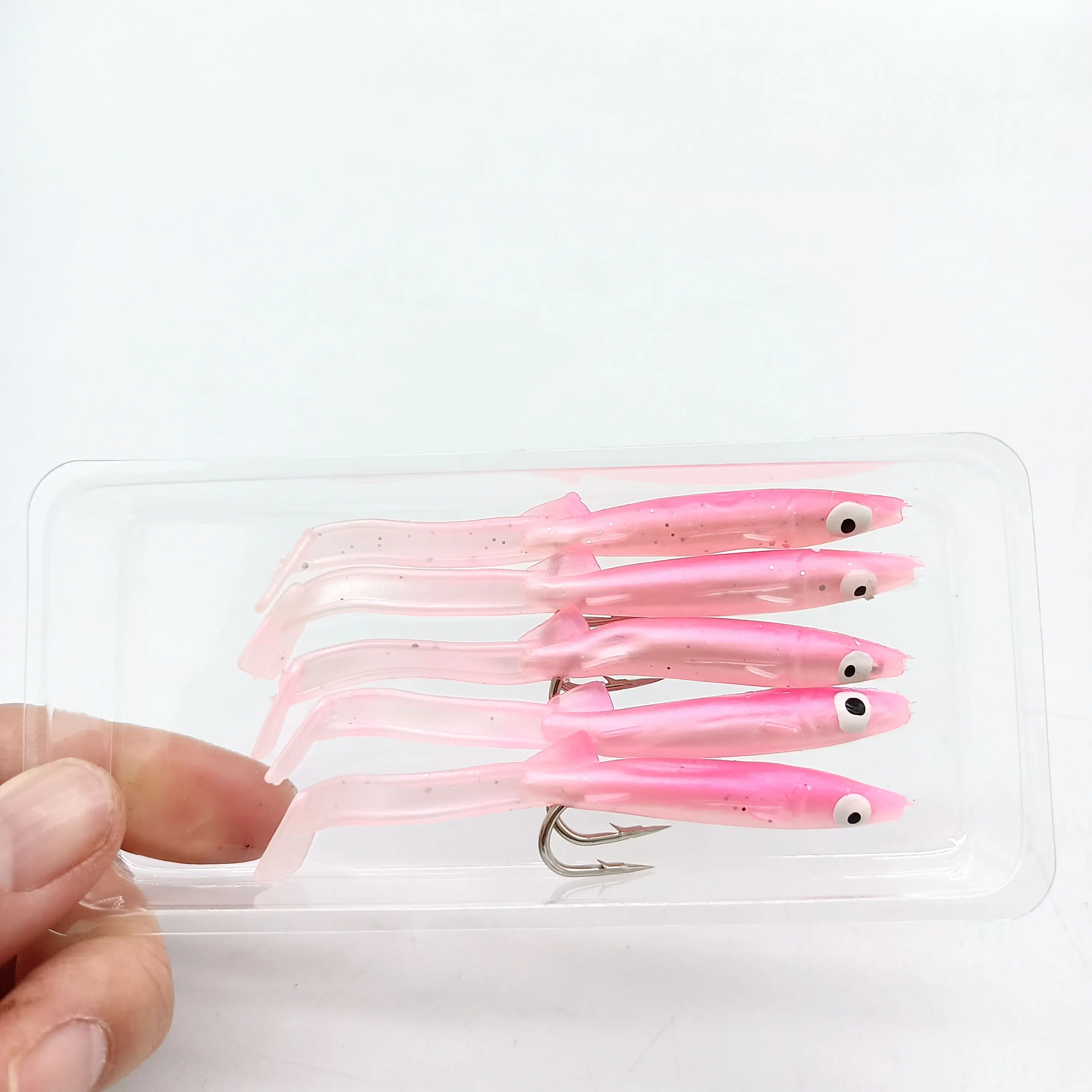 DUODUOYU 5PCS 장어 부드러운 플라스틱 낚시 미끼 2.6g/80mm 작은 바닷물 Isca 인공 크랭크베이트 소프트 낚시 태클