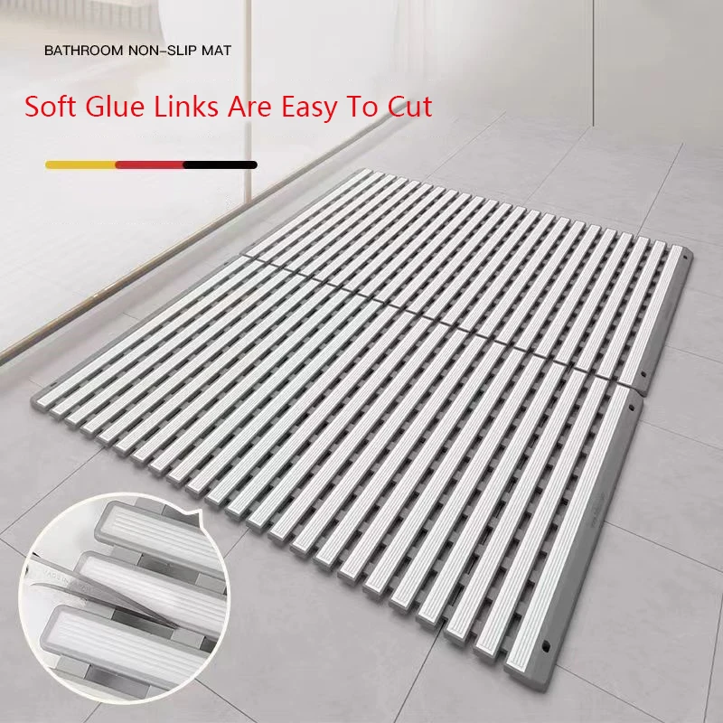 Bathroom Non-Slip Mat Waterproof Foot Mat Shower Room Bottom Suction Cup Design Anti-Fall Floor Mat Foldable Storage Mat