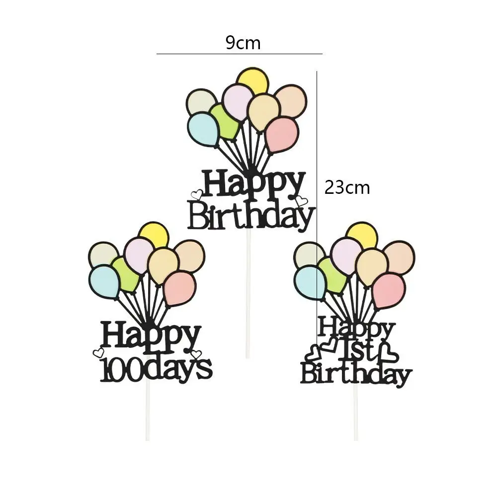 Creative Colorful Letters Balloons Happy Birthday Cake Ornament Handmade Diy Soft Rubber Kids Home Party Decoration