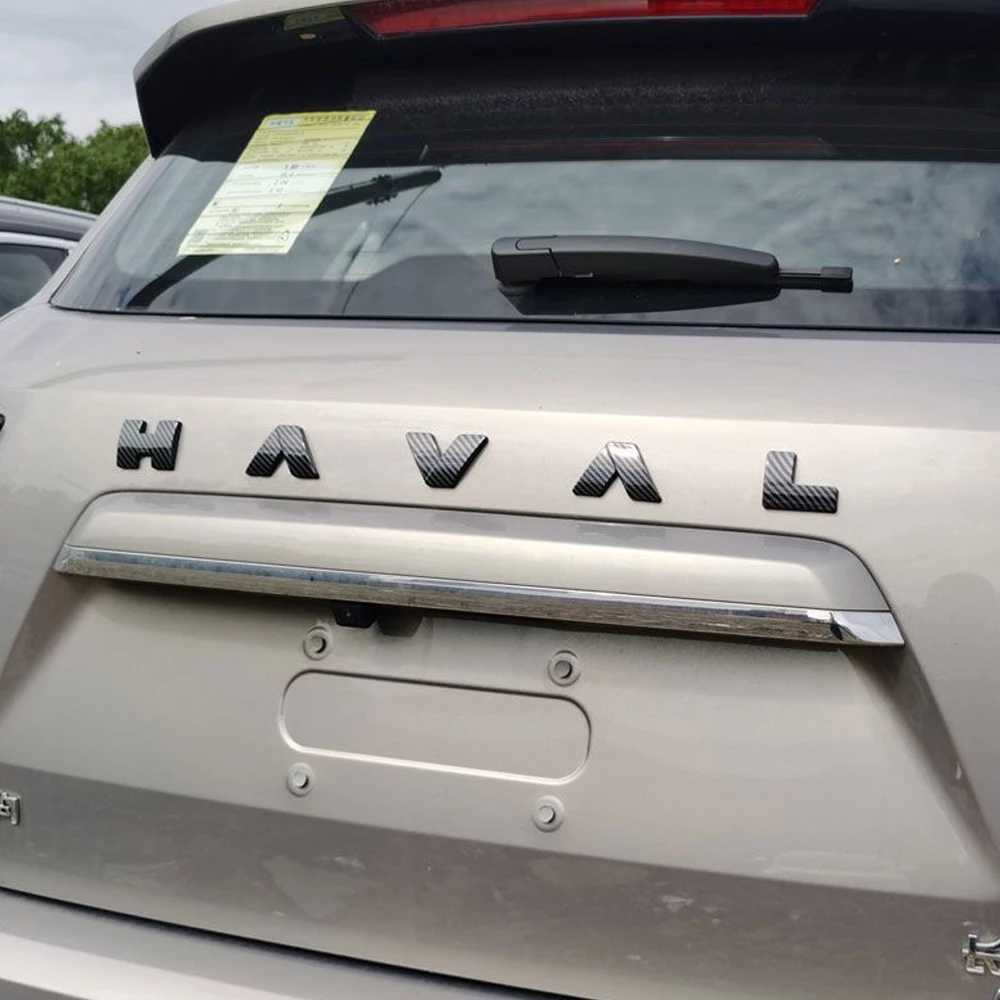 

For Haval H5 2023 2024 2025 Haval Logo Accessories ABS Black Car Front Rear Grille Logo Steering Wheel Stickers rear Logo Emblem