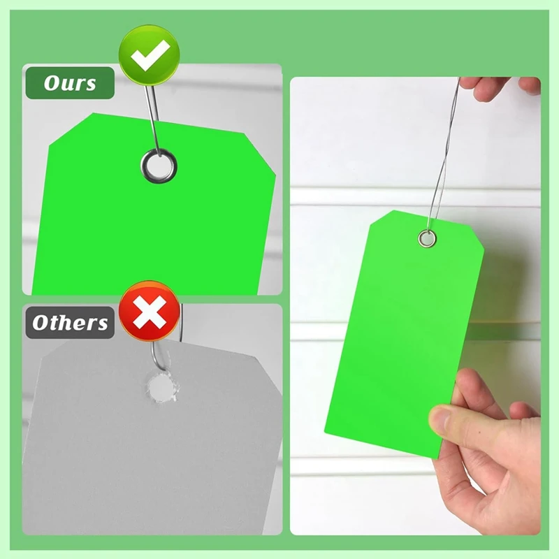 4 3/4In X 2 3/8In Neon Shipping Tags Blank Heavy Duty Hang Tags With Reinforced Holes Writable Luggage Tags, Easy To Use A