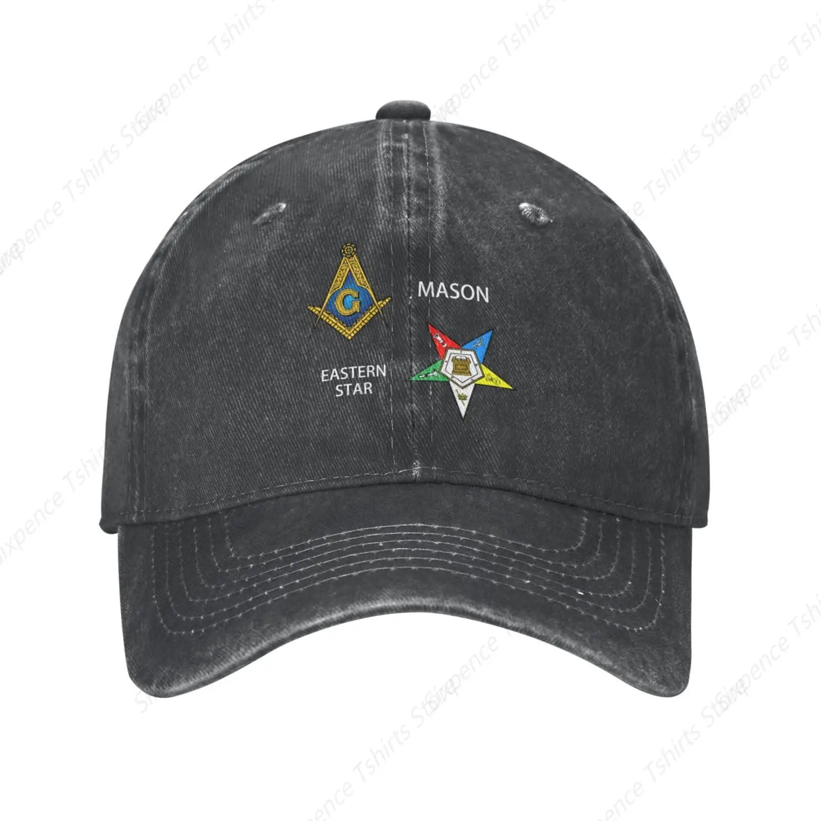 Masonic Eastern Star Distressed Denim Ball Cap Retro Cool for Every Occasion