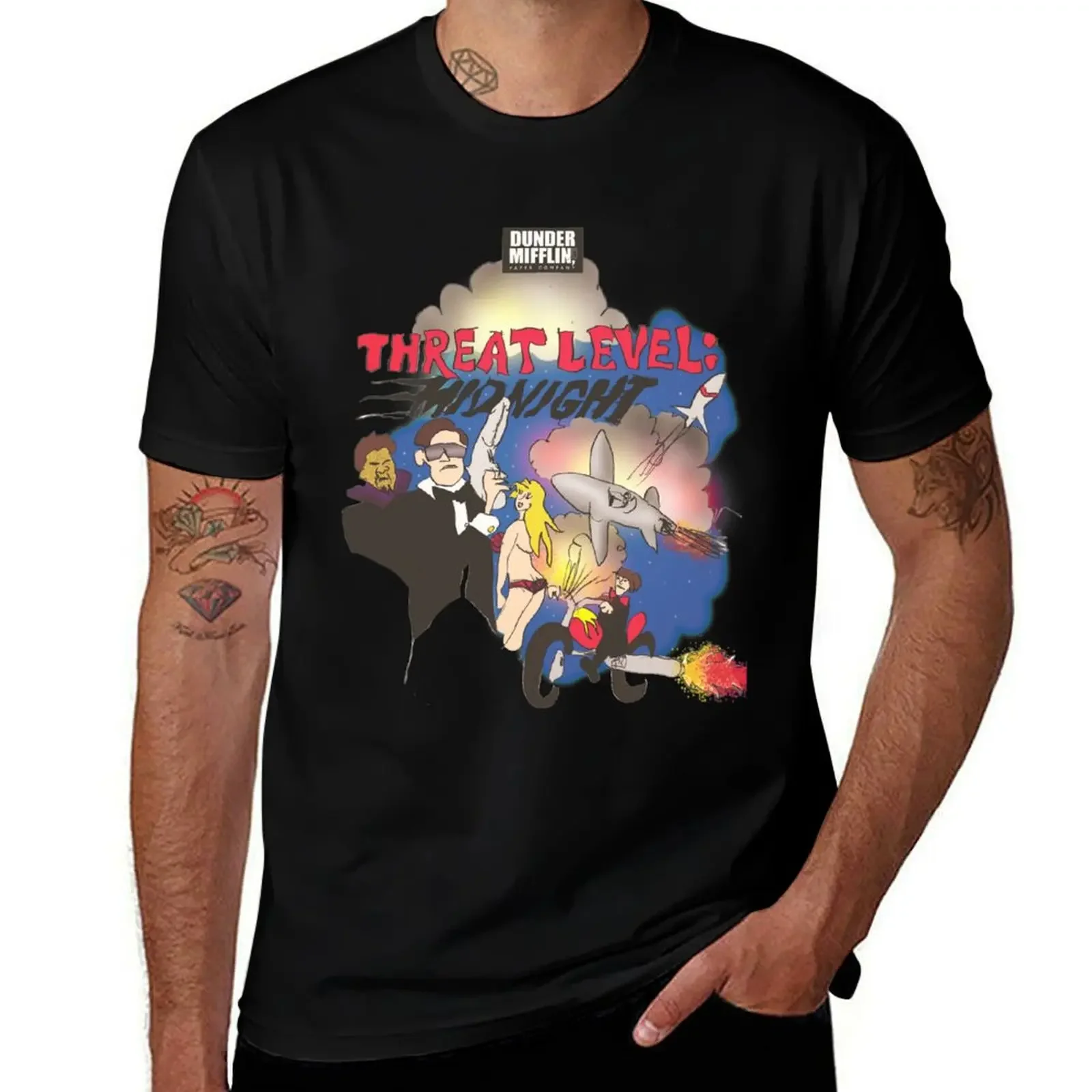 Threat Level : Midnight T-Shirt customs design your own vintage clothes graphic shirts fitted t shirts for men