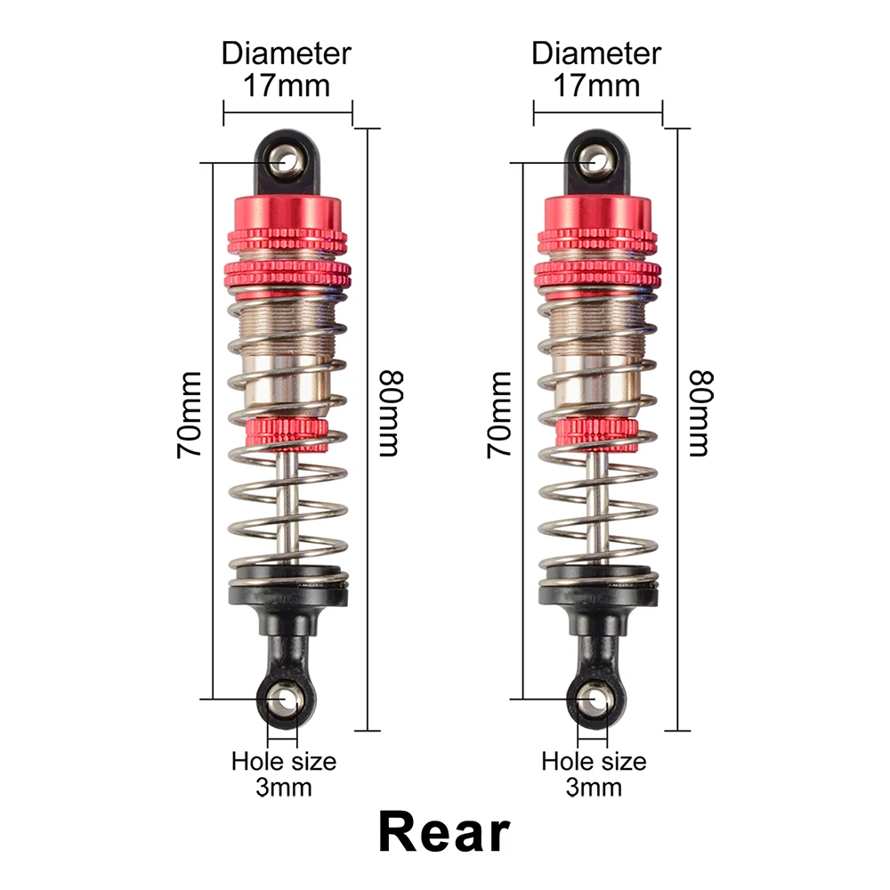 Aluminium Alloy Metal Oil Shock Absorber Adjustable Damper 1316 CNC Upgrade Parts for Wltoys 144001 1/14 Buggy RC Car Truck