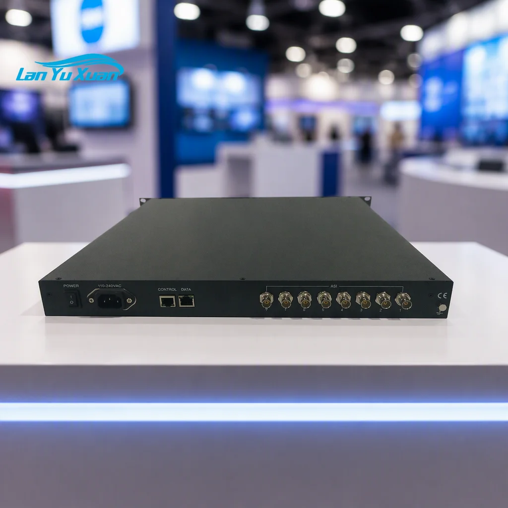 8ASI to IP Multiplexer with Scrambler Digital TV Headend Gateway