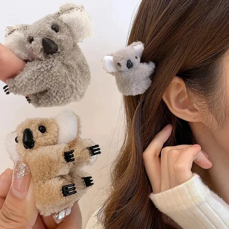 Koala Bear Hair Decoration Hair Clips Hairpins Animal Hair Claw Clip Barrettes Accessories Plush Tree Koala Side Clip