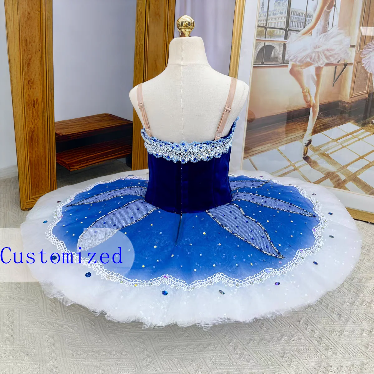 Jupe de Ballet Bluebird personnalisée, fée argentée, la belle au bois dormant, robe Tutu de spectacle Esmeralda
