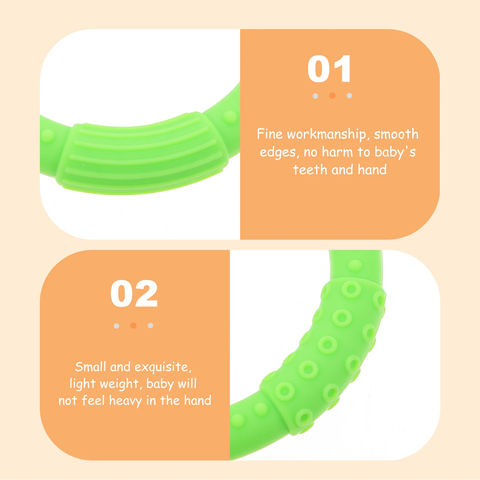 Anneau de dentition rond en Silicone pour bébé, 1 pièce, doux et sûr, anneau à mâcher pour nourrissons, favorise le développement des dents, sucette de dentition pour tout-petits