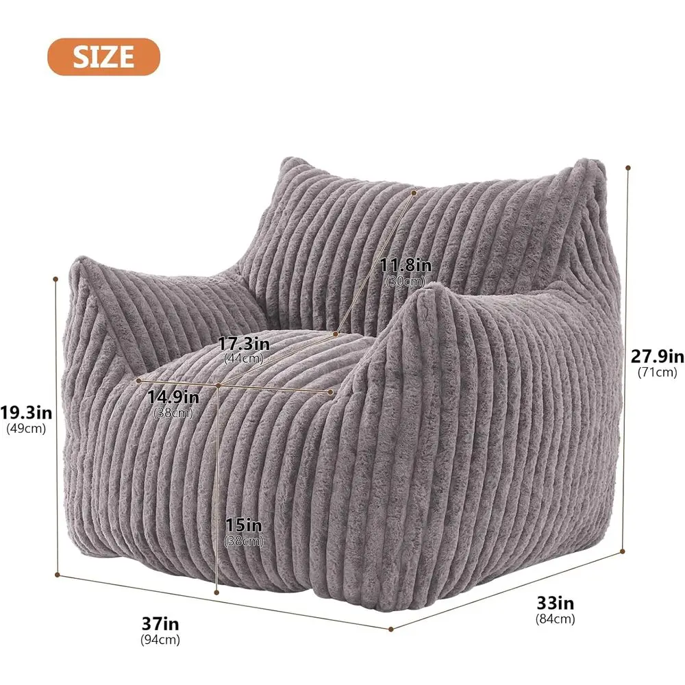 كراسي بين باج القطيفة الرقيقة مع مساند للذراعين - أريكة مريحة كسولة للمراهقين والكبار، مثالية لغرفة النوم وغرفة المعيشة وغيرها #2