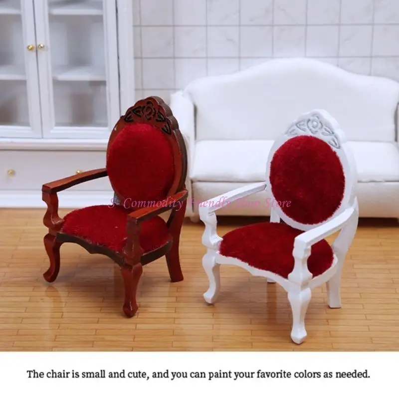 85AE 1:12 Nhà thu nhỏ Nội thất Gỗ Sofa đơn Ghế bành Phụ kiện