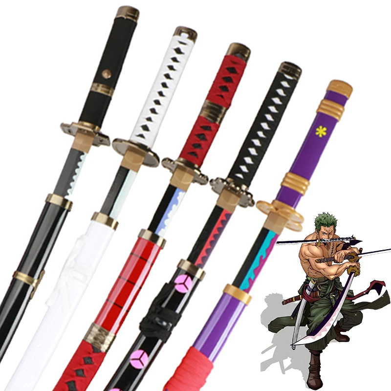 New For 2023 Anime  Roronoa Zoro Katana Sword Wooden 80cm/31.5＂Enma Purple Unisex Halloween Party Gifts