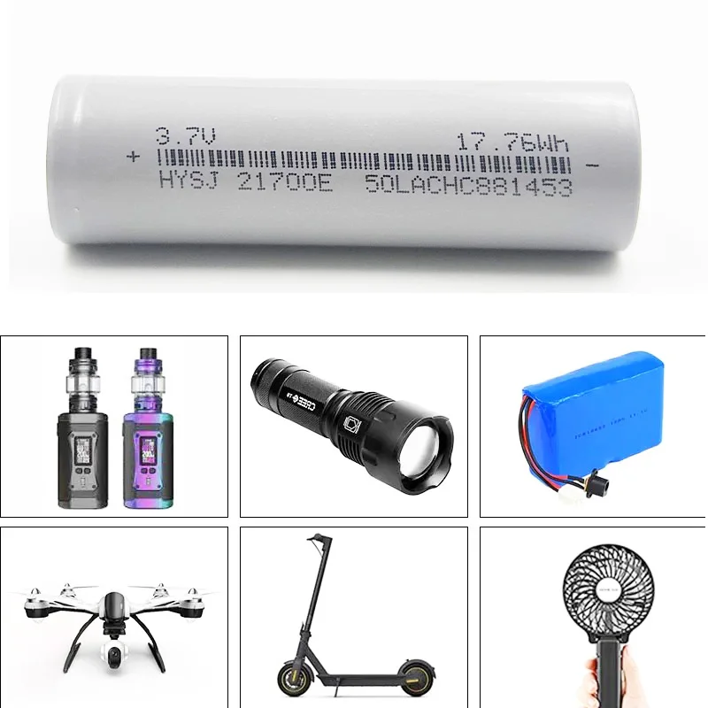 充電式リチウムイオン電池,電動自転車用セル電池,スクーター,電動工具,バランスカー,21700, 3.7v,4800mah