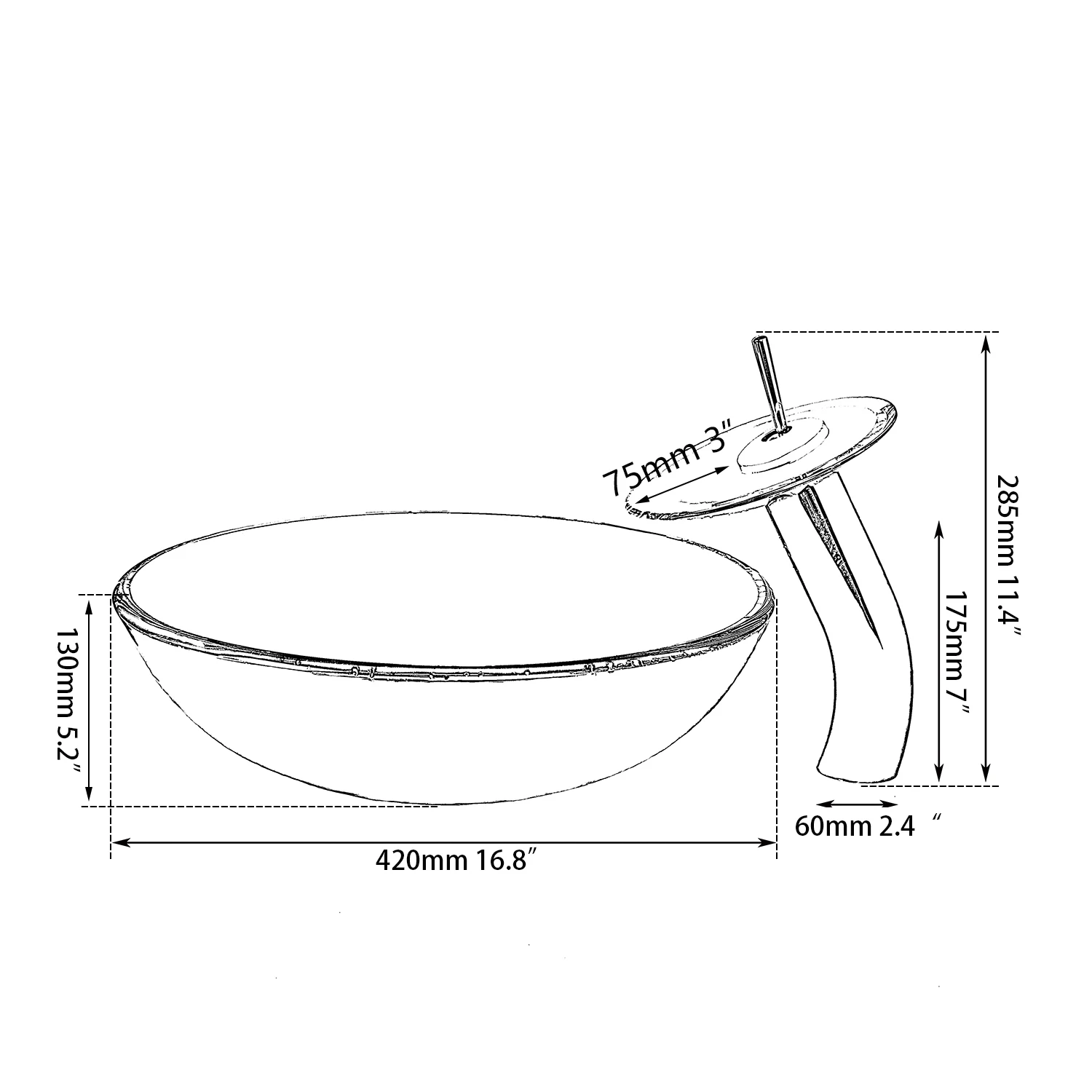 ZAPPO Bathroom Round Mint GreenTempered Glass Sink Oval Washbasin Faucets Combo Toilet Basin Sink Set + Pop Up Sink Drain