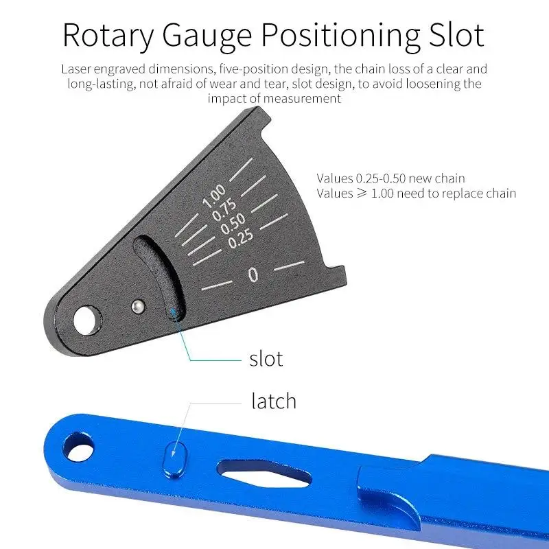 Toopre Mountain Bike Chain Stretch Inspection Tool Bicycle Chain Wear Gauge TL-2.8 Standard/TL-3.0 Hollow out