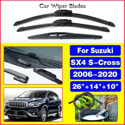 For SUZUKI SX4 S-Cross 2006-2020 Car Front Rear Wiper Blades Soft Rubber Windscreen Wipers Auto Windshield 26