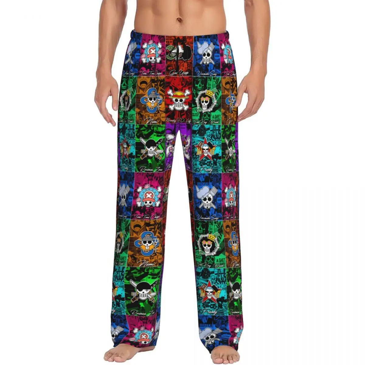 Pantalones de Pijama Personalizados de una Pieza para Hombre, con Estampado de Anime, Manga Clásica o Película, con Bolsillos