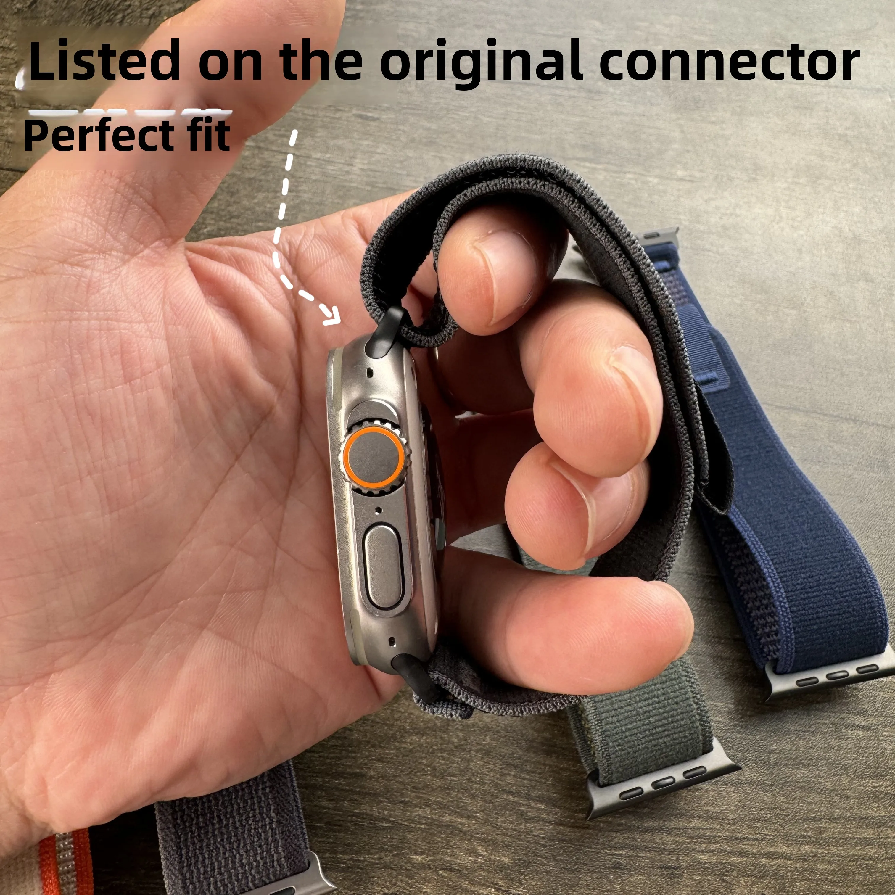 For the Apple Watch Ultra2 S10/8 9 se titanium connector ring strap 46mm 49mm highend strap for summer waterproof outdoor sports