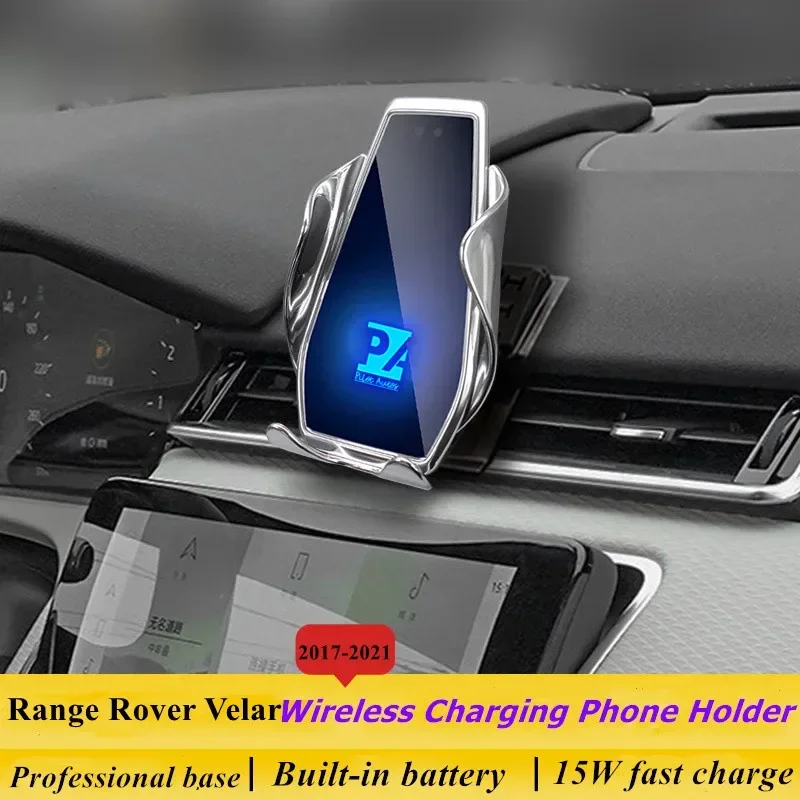 2017-2021 For Land Rover Range Rover Velar Mobile Phone Holder Wireless Charger Car Phones Mount Navigation Bracket GPS Support