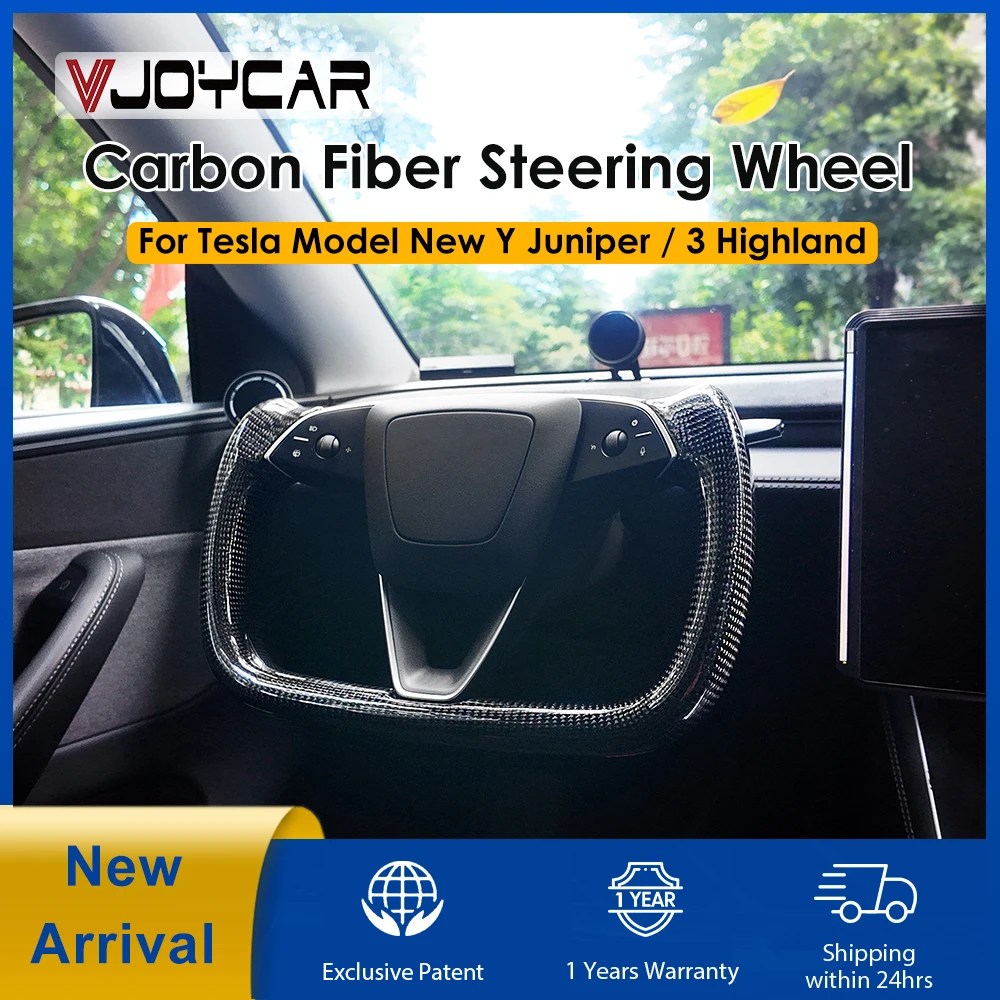 Unique Real Carbon Fiber YOKE Handle for Telsa Model Y Juniper Model 3 Highland Fully Surrounded Carbon Luxurious Yoke Steering