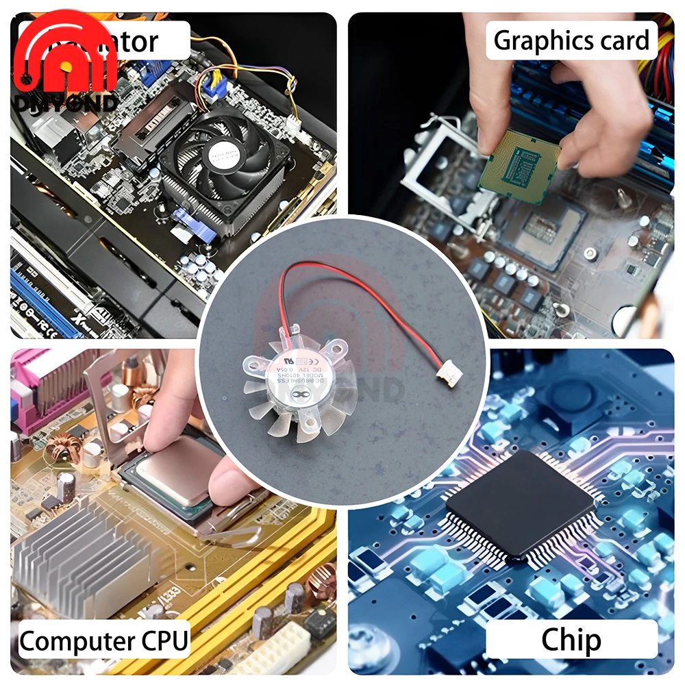 

DC12V 4010 Oily Computer Graphics Cooling Small Fan Card With XH2.0 Interface Cable Length 9cm Radiator Mute Fan 4800RPM