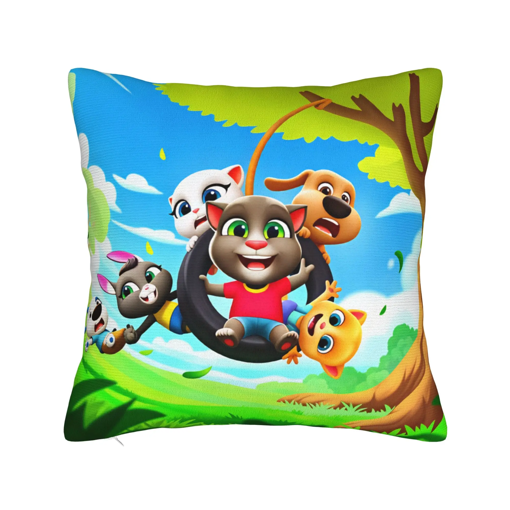 Game T-Talking T-Tom And F-Friends Pillow Cover  Comfy Cushion Cover Morden Pillow Case For Sofa Couch Bed Living Room