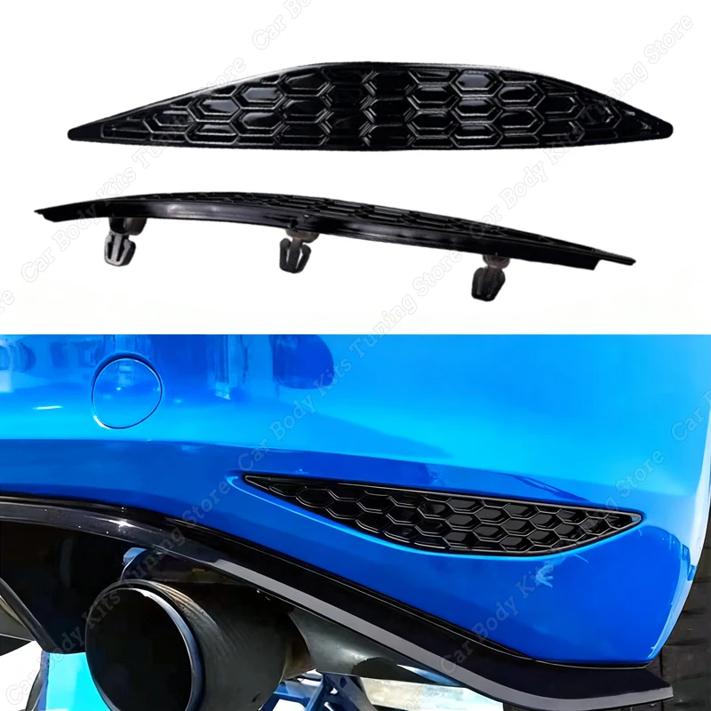 Pair Rear Honeycomb Reflector Cover For VW Golf 7 MK7 GTI GTD Pre-Facelift 2013-2016 Hatchback Bumper Bar Splitter Trim Body Kit