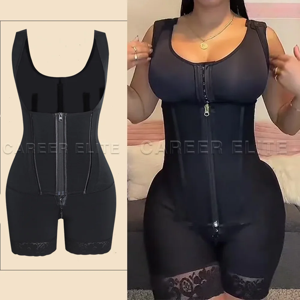 Bbl Double Compression Full Body Stage 2 Faja Women Body Shapewear Bodysuit Ass Stuff Push Up Flat Stomach Modeling Corset