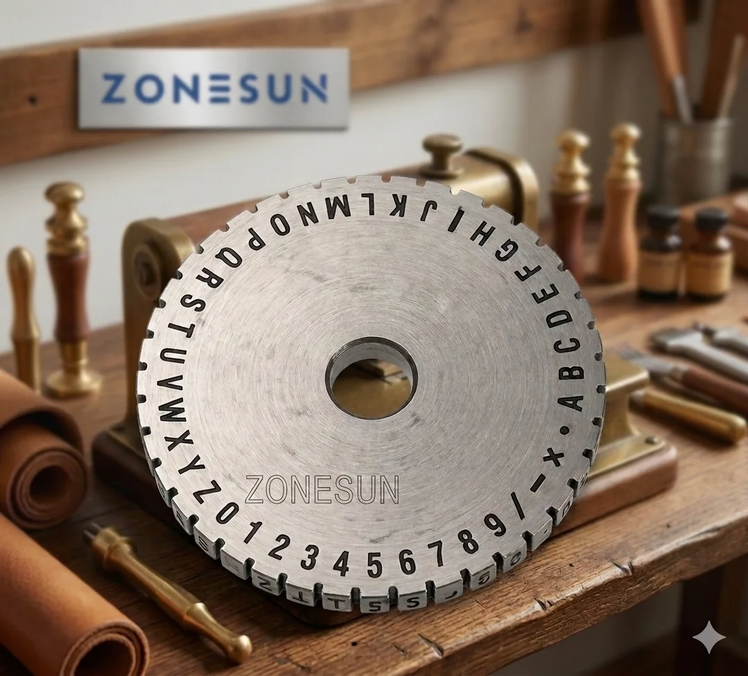 ZONESUN Gear Wheel Character Wheel for Manual Embossing Stamping Machine Stainless Steel Letter Number Wheel 2.5/3/4/5/6mm