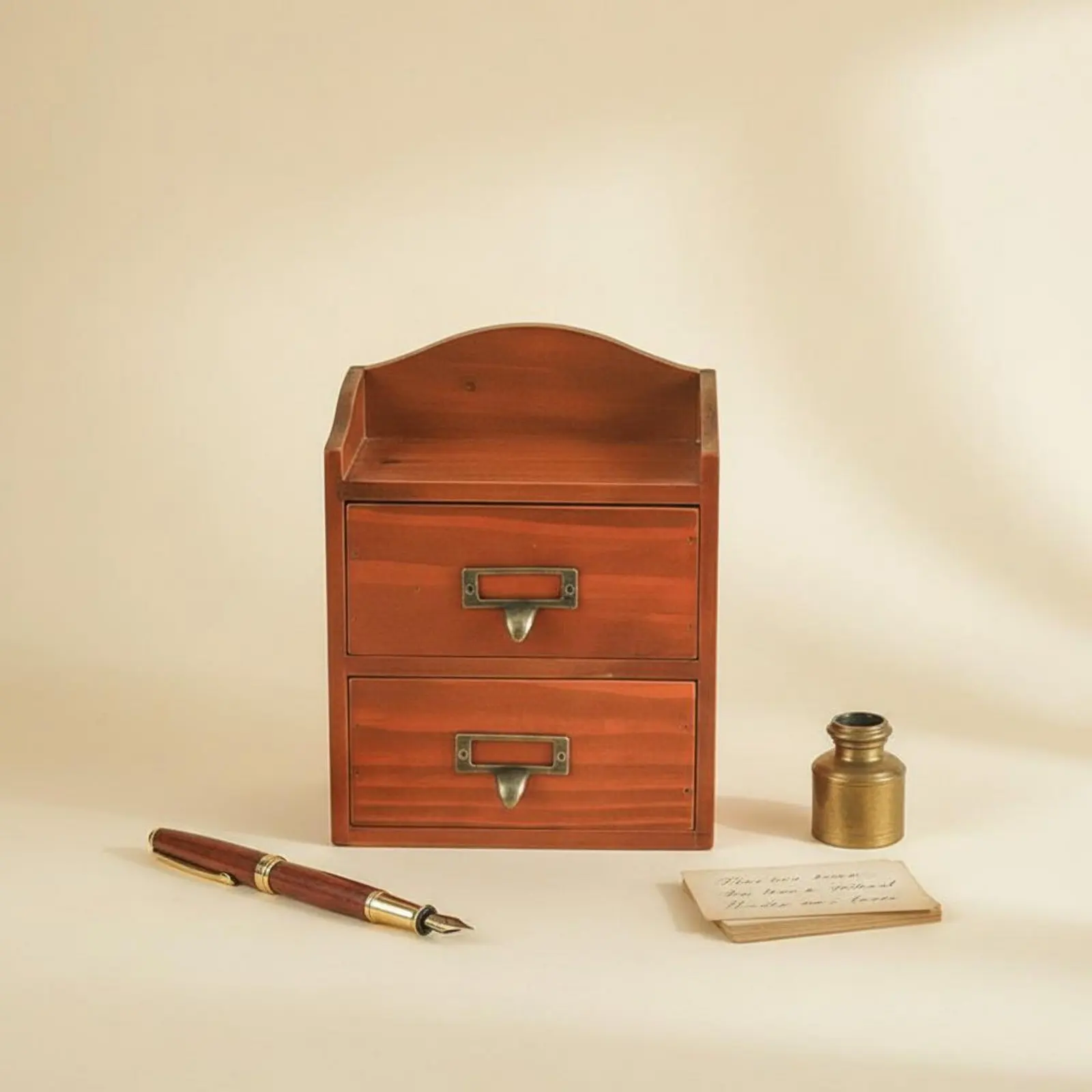 

Retro Wooden Desk Drawers Space-Saving Vintage Desktop Cabinet Small Apothecary Drawers Sustainable Paint for Office, Dorm Room