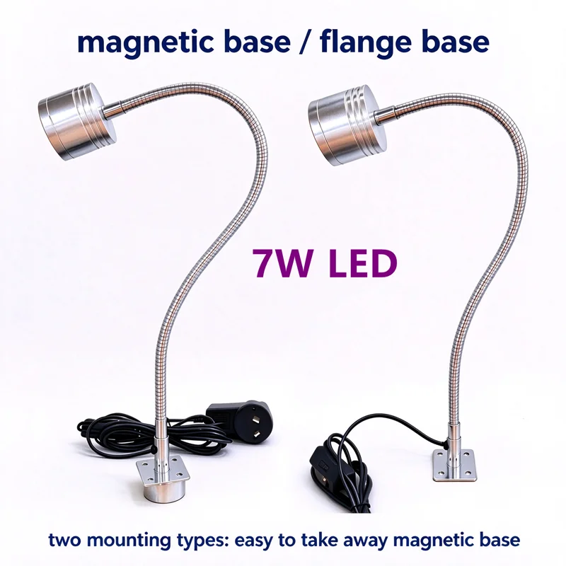 two mounting type 7w gooseneck magnetic led machine lamp