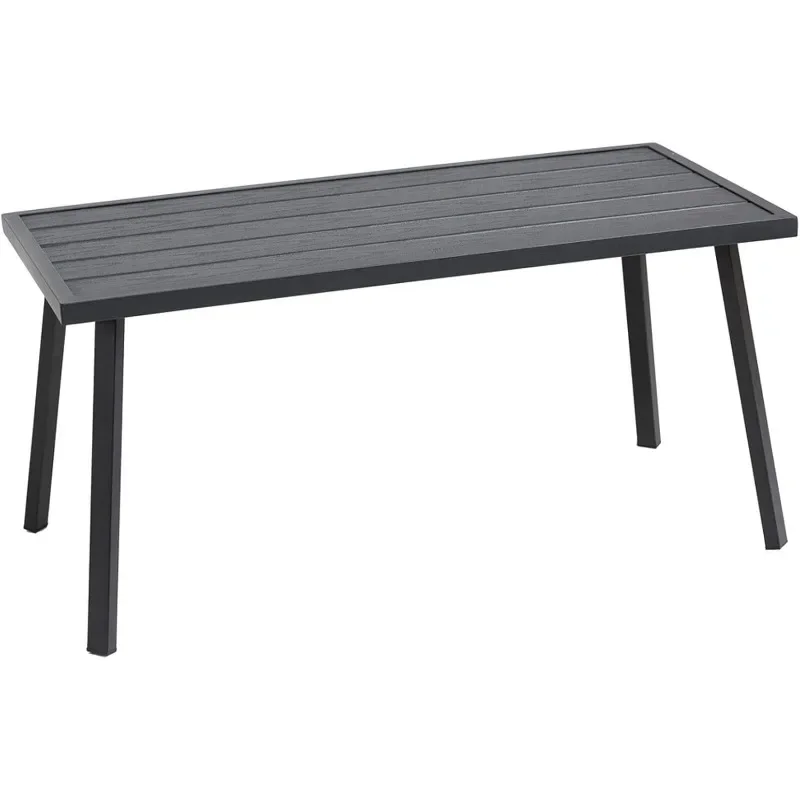 

Small Metal Outdoor Coffee Side Table for Outside Patio, Rectangle