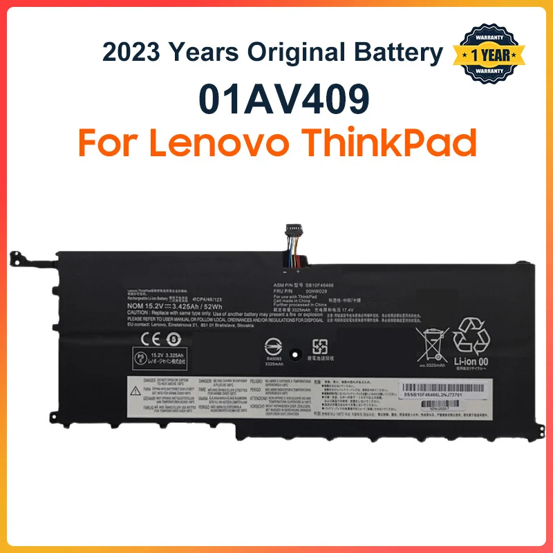 

01AV409 Battery For Lenovo ThinkPad X1 Carbon Gen 4 (2016) X1 Yoga 1st(2016) SB10F46466 01AV439 56WH