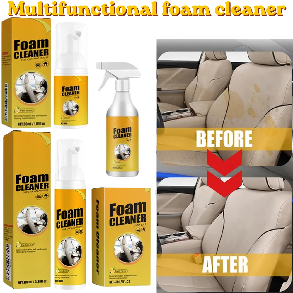 Multi-Functional Car Foam Cleaner Set Gentle Cleaning Agent For Automotive Interior Leather Plastic Daily Maintenance Wash Tool