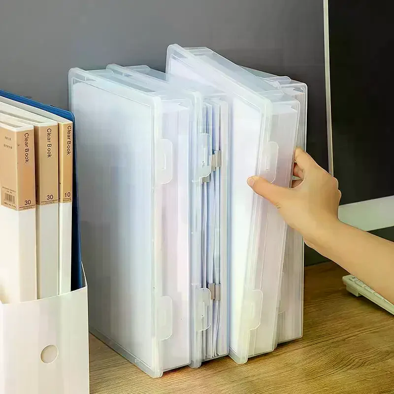 Boîtes de rangement transparentes format A4 avec couvercles, conteneurs de rangement de documents transparents pour l'organisation du bureau et de la maison