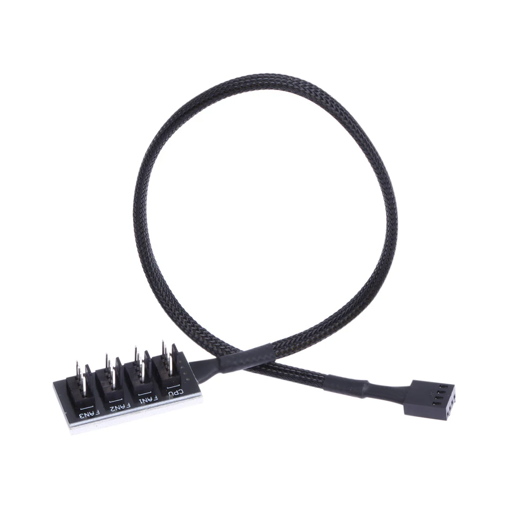 4-Pin PWM Fan Power Supply Extension Cable 1 to 4 1 to 5 Splitter 5 Way Hub PC Case Internal Motherboard Fan Power Cable