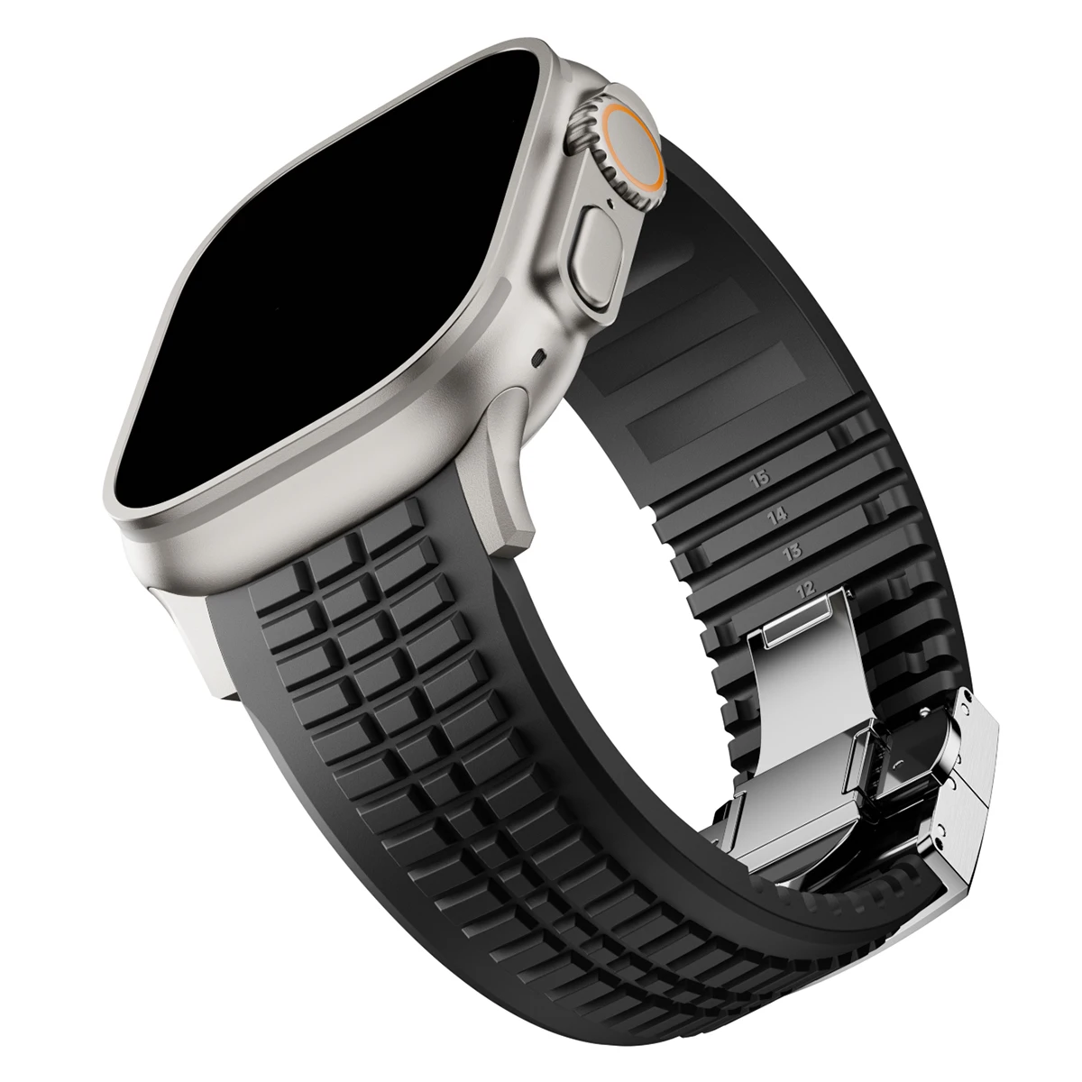 Sport siliconen band voor Apple Watch Ultra 2 49 mm 46 mm 45 mm 44 mm Luxe metalen armband voor iWatch-serie 10 9 8 7 6 5 4 Se-band