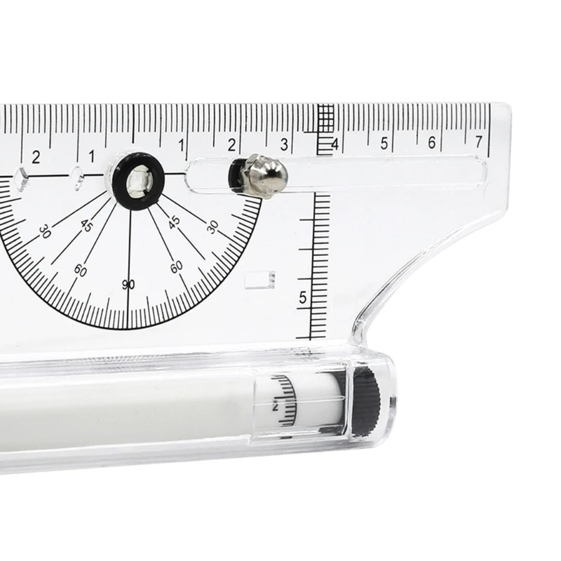 Multi-functional Drawing Ruler Pulley Centering Rolling Parallel Compass-Ruler Curve School Stationery Protractor Ruler