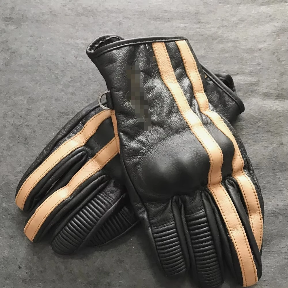 

Ретро мотоциклетные перчатки мужские и женские рыцари гоночные перчатки бригада кожа четырехсезонный сенсорный экран с защитой от падения