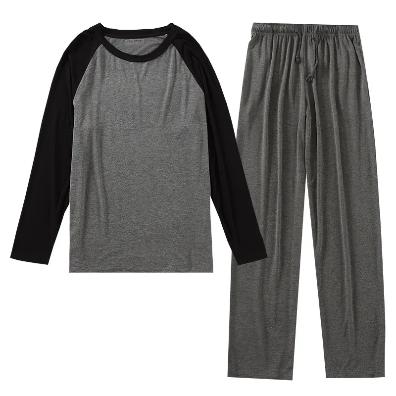 Lente en zomer heren modale broek met lange mouwen pyjama set splitsen groot formaat sport thuisservice pak lente en herfst