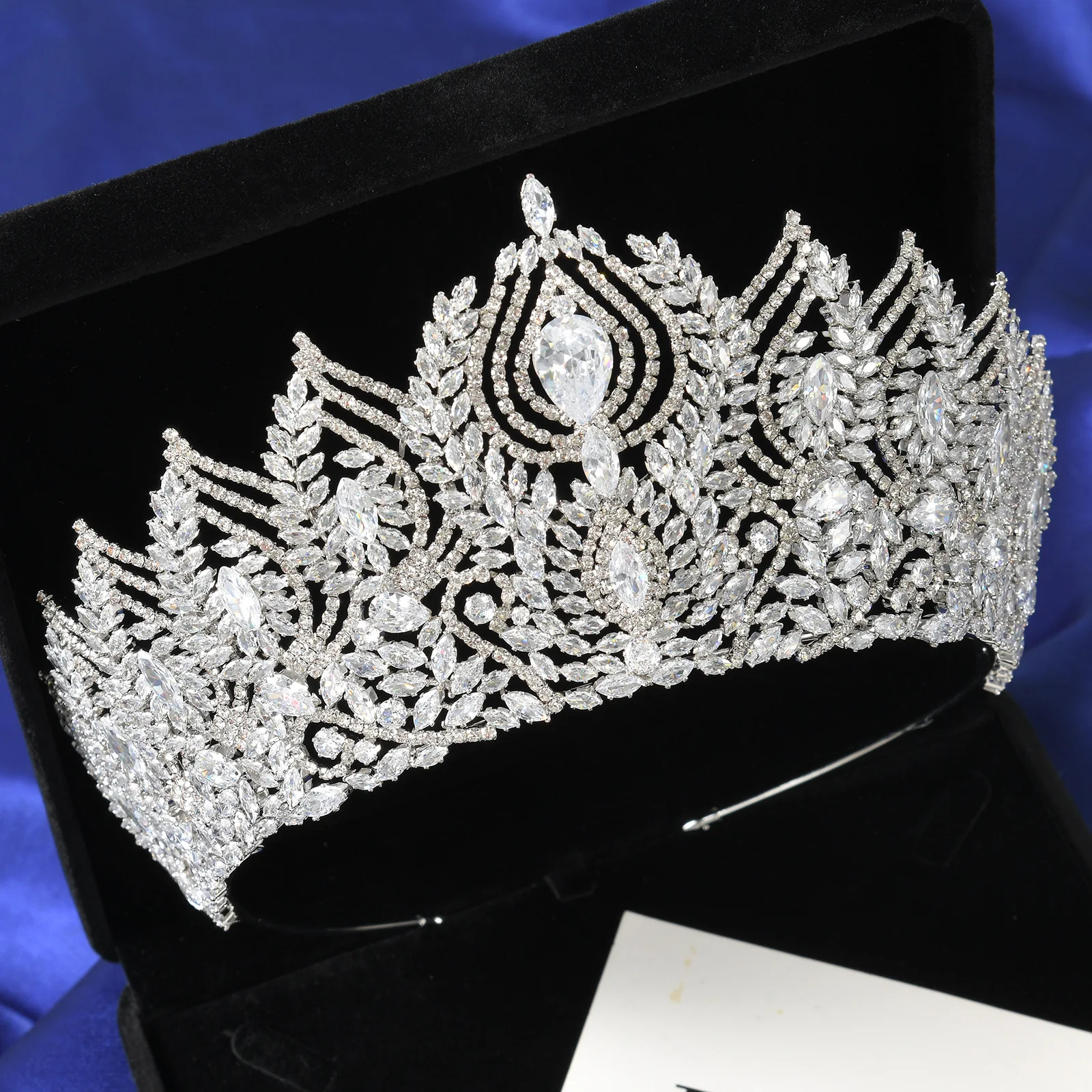 

Роскошные свадебные короны для королевы 5А с кубическим цирконием, большая свадебная тиара, корона для театрализованного представления, женская диадема, свадебные украшения для волос, головной убор