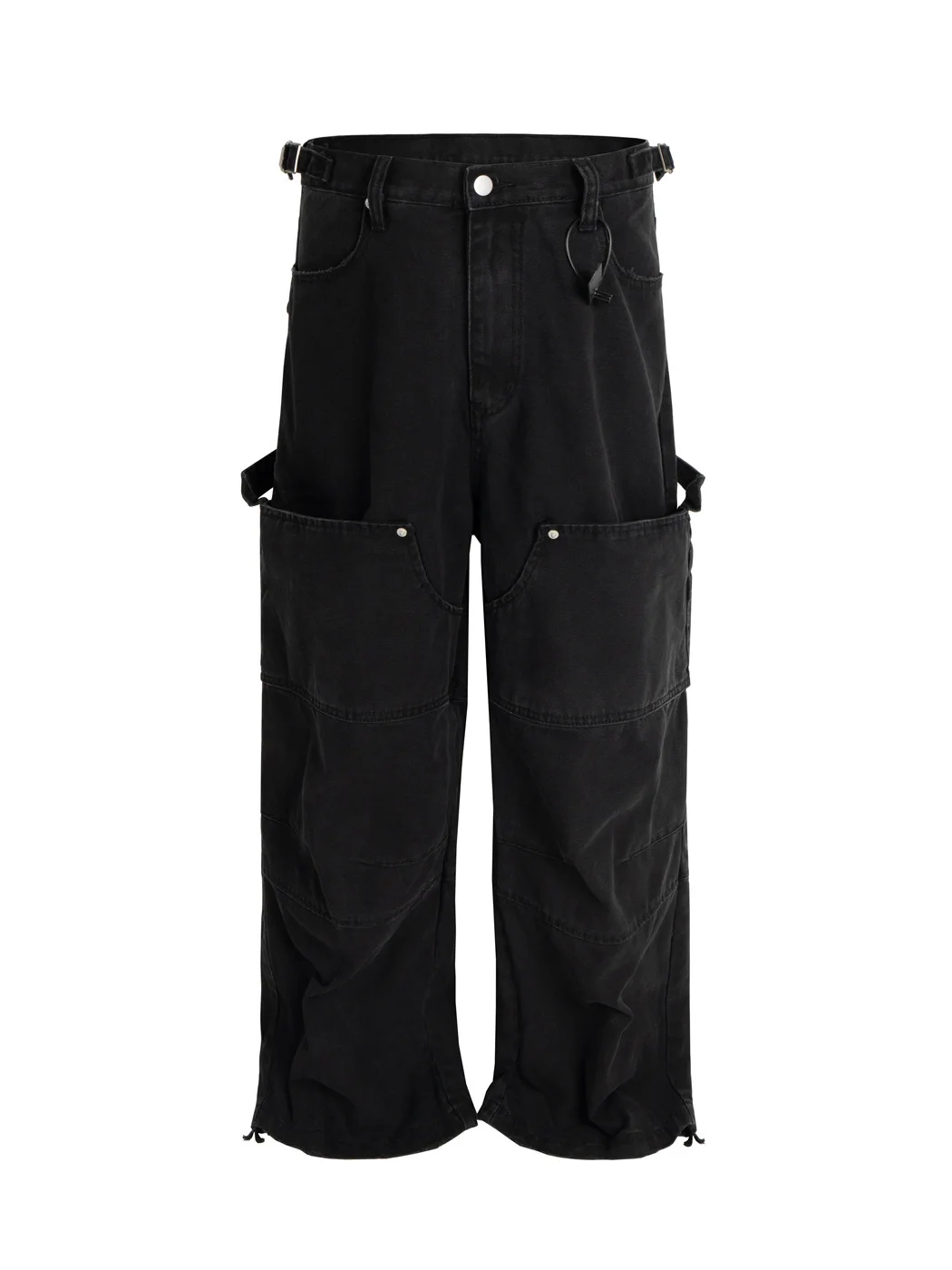 

Американские ретро-брюки с двойными кольцами, повседневные, модные, карго, рабочие, длинные, прямые, из хлопка