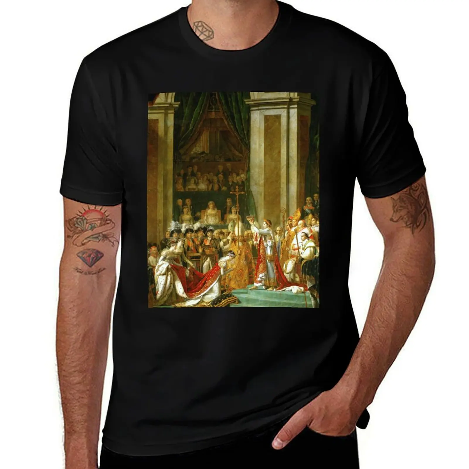 The Coronation of Napoleon by Jacques-Louis David T-Shirt men t shirt cotton 100% T-Shirt