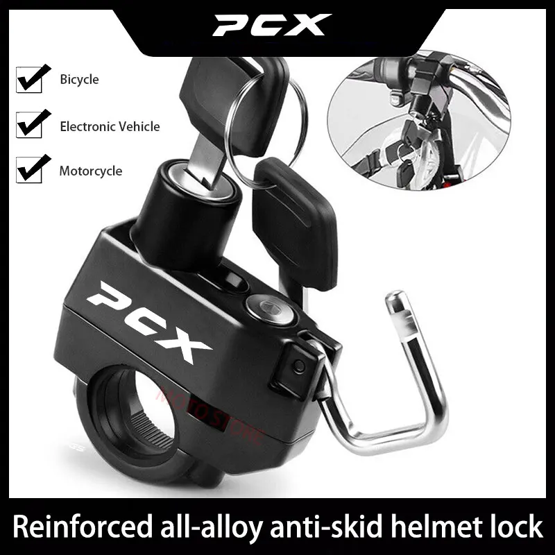 

For Honda PCX Simple Motorcycle Helmet Lock Electric Bike Handlebar Padlock Alloy Security Anti-Theft Lock Moto Scooter Bicycle