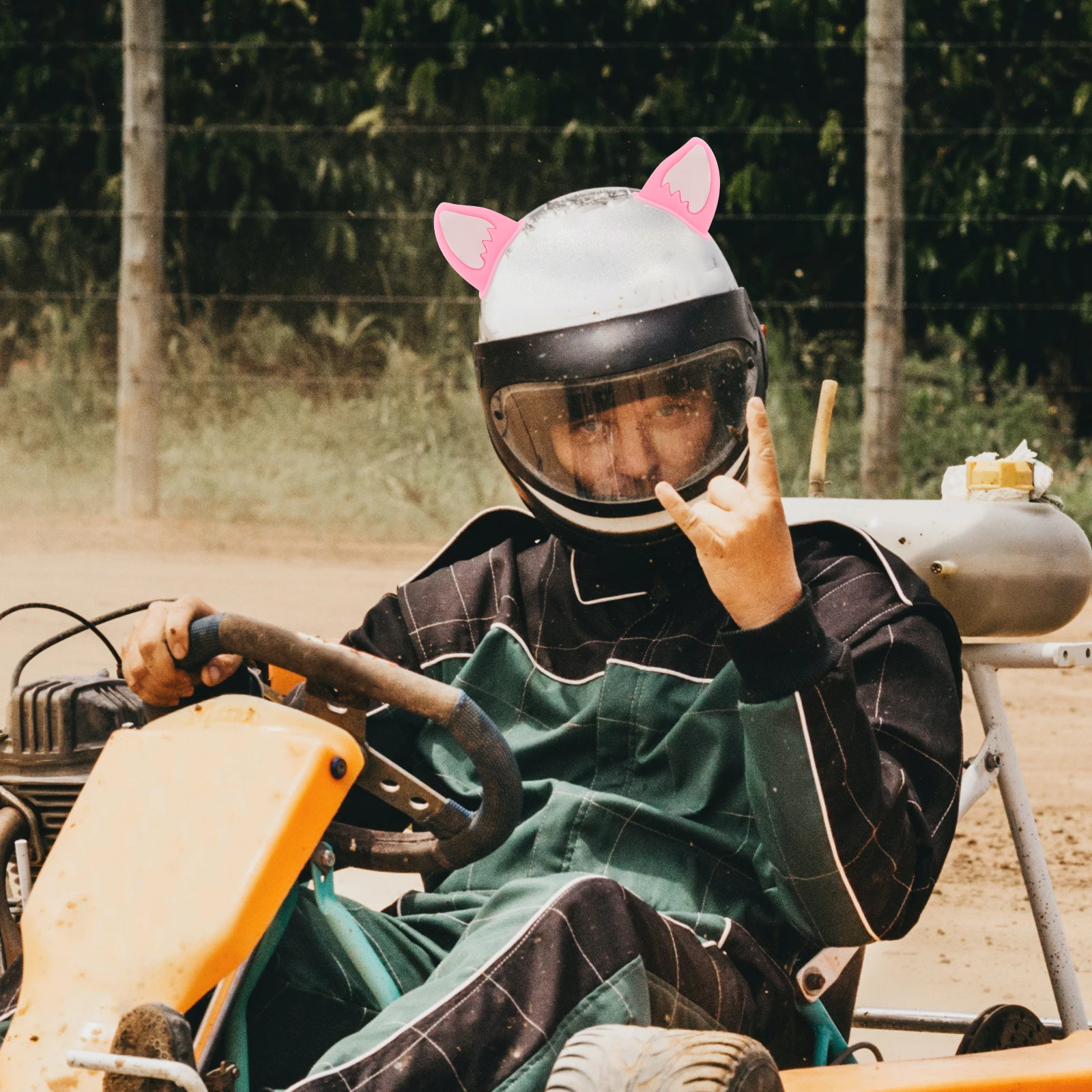 

Cute Motorcycle Decoration Fox Ears Motorcycle Accessories PP Material Universal Cartoon Cover Bike Xmas Ornament