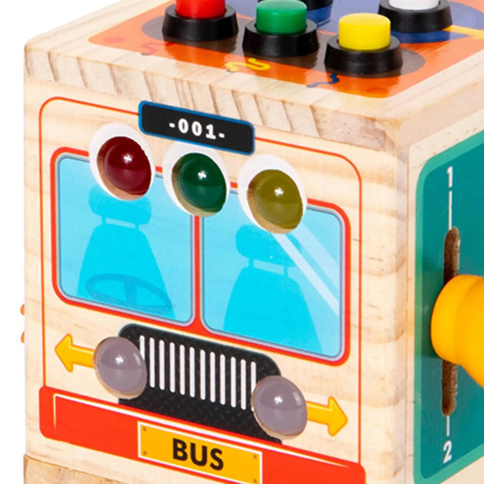 Wooden LED Busy Board Busy Bus Toy LED Wooden Sensory Board for Preschool