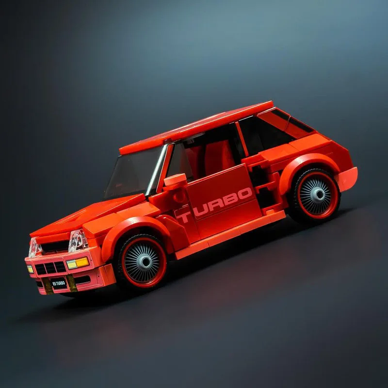 340-teiliges MOC-Set: Französische Hochleistungs-Hatchbacks der 1980er Jahre, 5 Turbo-Bausteine, Montage-Spielzeug, Geburtstagsgeschenk für Kinder – Detail 2